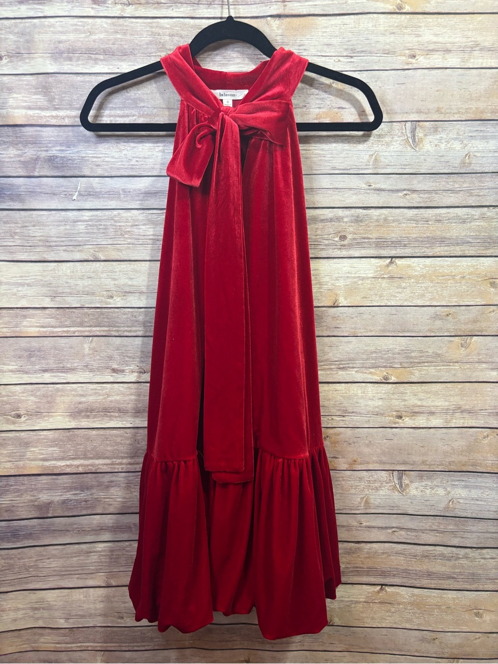 Anthropologie LaLavon Red Velvet Bubble Dress Size Small